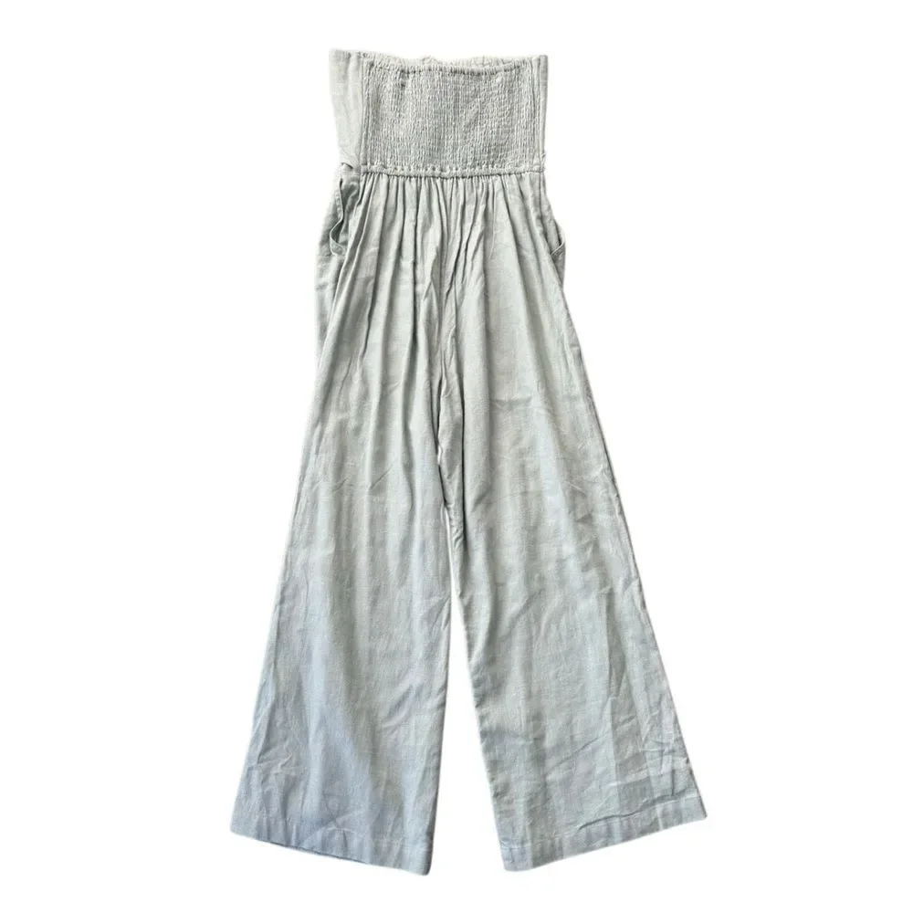 Abercrombie & Fitch Strapless Bow Jumpsuit Sage Green 8 NWT